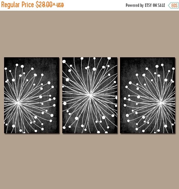 DANDELION Wall Art CANVAS or Prints Chalkboard Effect by TRMdesign