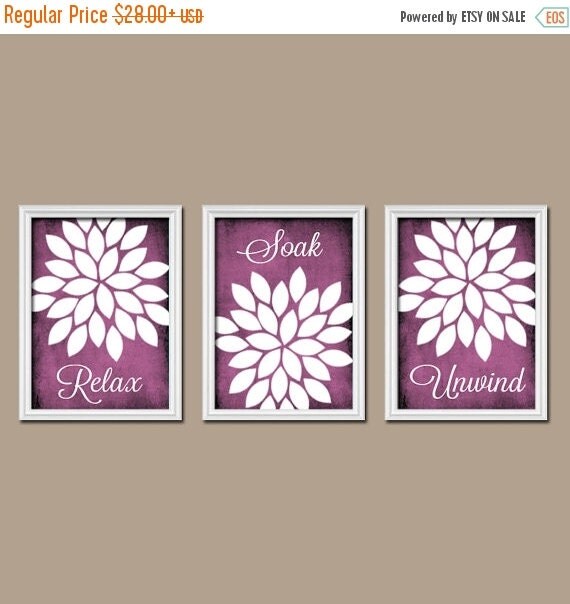 Purple Bathroom Wall Art Canvas or Prints Bathroom by TRMdesign