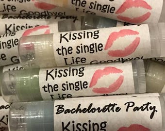 Bachelorette Lip Balm, Bachelorette Party Favors, Kissing the Single Life Goodbye Personalized Bachelorette Party Gift