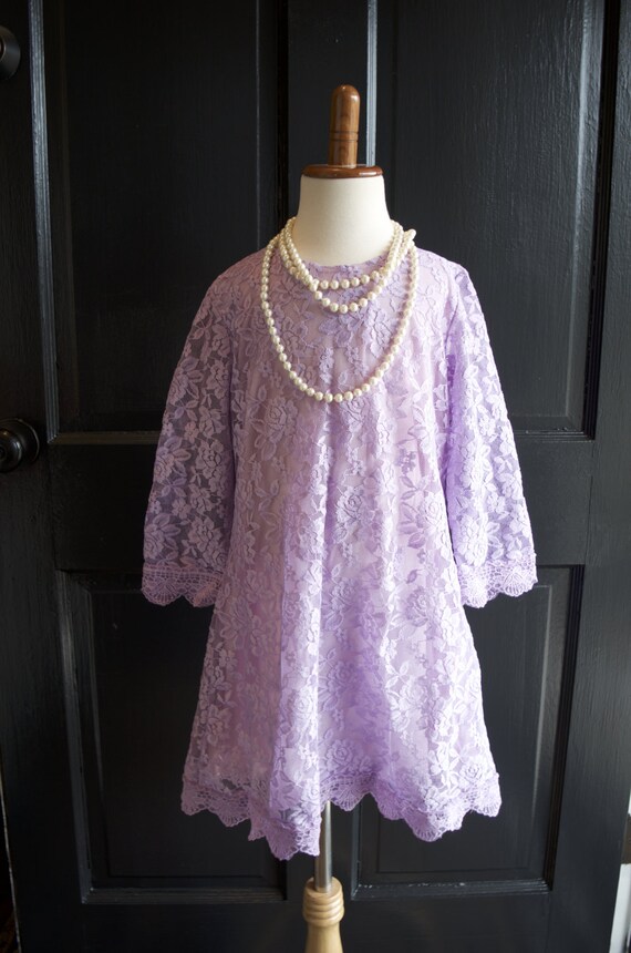 Lilac Lavender Lace Flower Girl Dress Lavender Lace dress