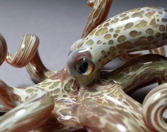 Octopus Sculpture Art Realistic Eyes glass octopus