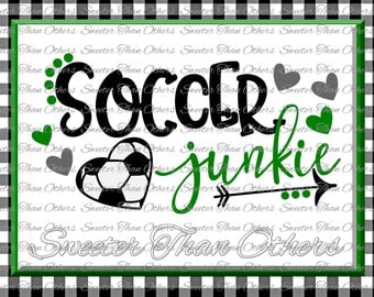 Soccer SVG love soccer My Heart is on that Field SVG DXF Files Soccer Junkie Svg, soccer shirt, Silhouette, Cameo, Cricut, Instant Download