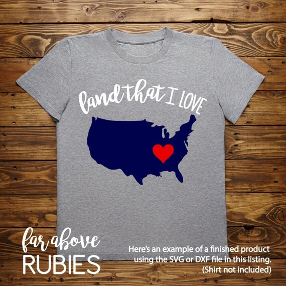 Download God Bless America Land That I Love USA Heart SVG DXF png