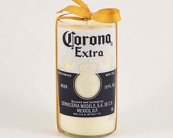 Repurposed Bottle Corona Beer Alcohol Bottle Candle Corona Extra Recycled Candle Mexican Beer Gift Mexico Unscented Candles Patio Decor