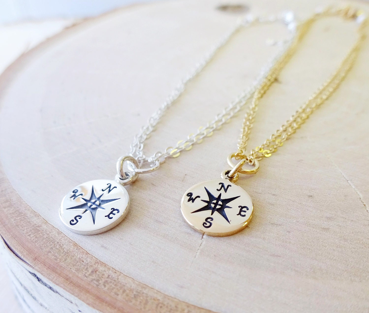 Compass charm bracelet friendship bracelet GOLD or SILVER