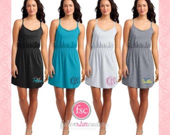 Monogrammed cover up , Ladies beach cover up , beach dress , summer beach dress, monogrammed beach cover up