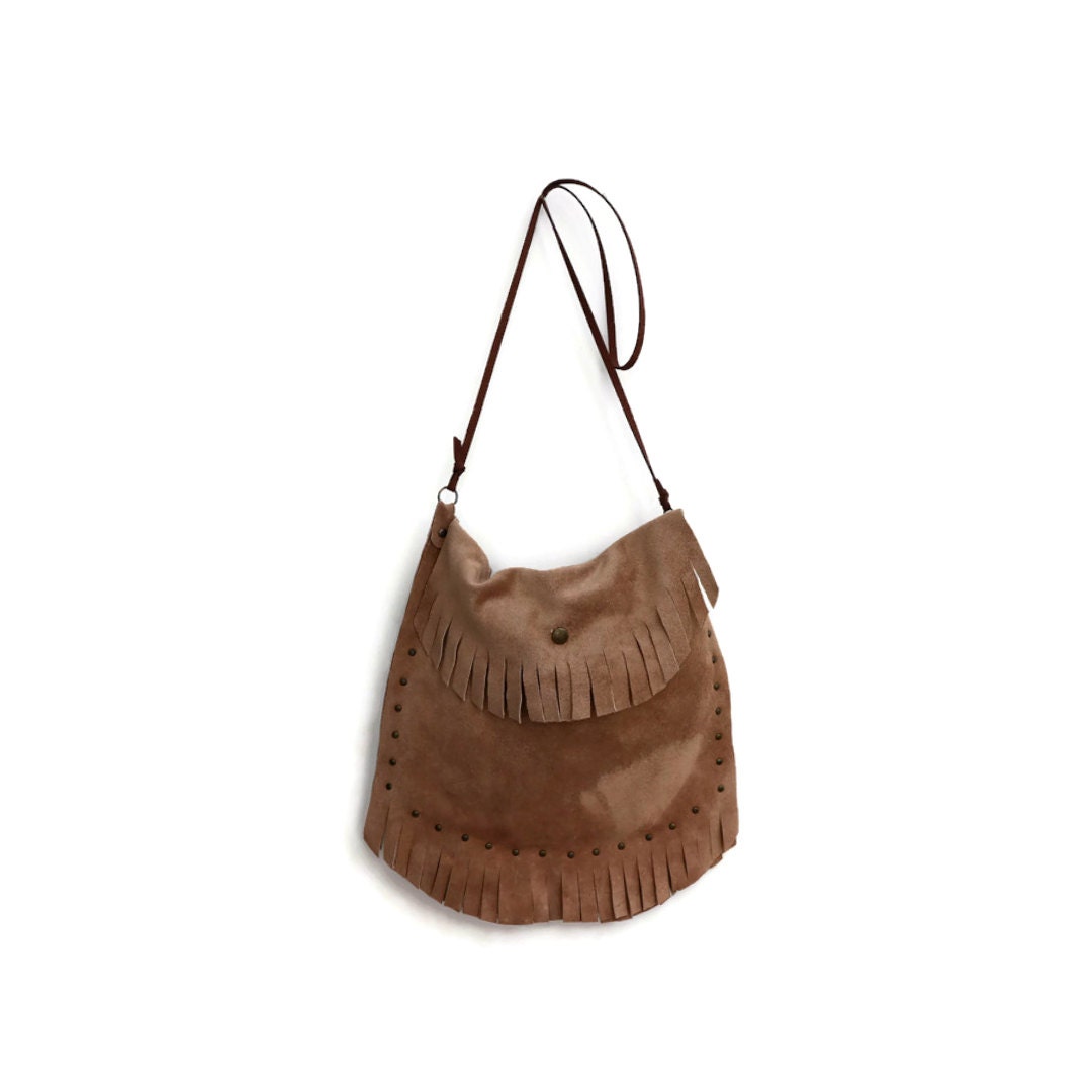 small beige shoulder bag