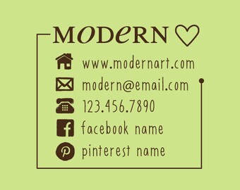 Custom Rubber Stamp Custom Stamp Personalized Stamp Return Address Stamp Social Media Stamp Contact Info Stamp Text Stamp C452