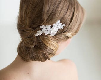 Petite Lace Hair Comb, Floral Bridal Hair Pin, Wedding Hair Accessory, Lace Bridal Comb, Wedding Hair Comb