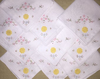 Lot of 10 Vintage Handkerchiefs - Hankies