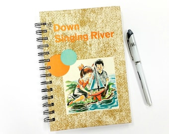 Down Singing River, Recycled Book Journal, Notebook