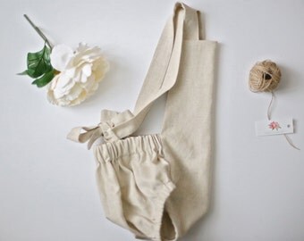 Natural Linen Romper, Linen Sunsuit, Baby Romper, Toddler Romper, Linen Baby Sunsuit, Linen Toddler Romper, Cream Romper, Beige Sunsuit