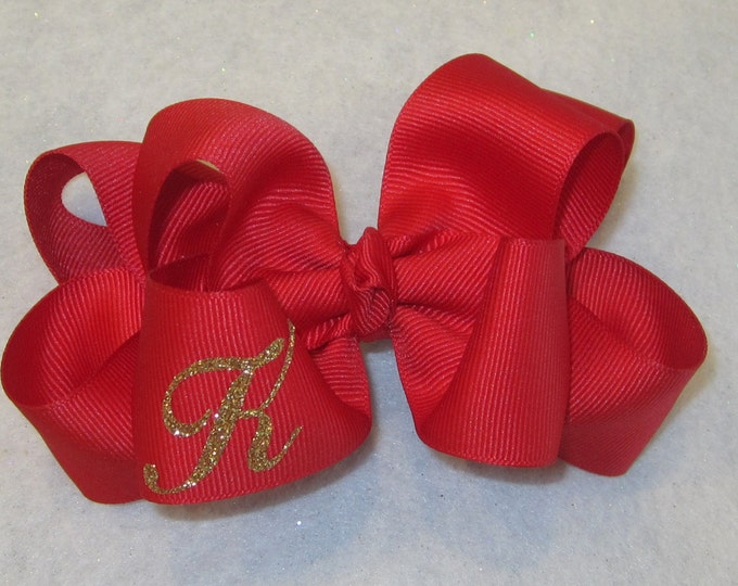 Monogram Hair Bow, Initial hair bow, Monogrammed Bows, Girls Bows, Boutique Hairbows, Double Layer Hair Bow, Personalized Hair Bows, Wedding