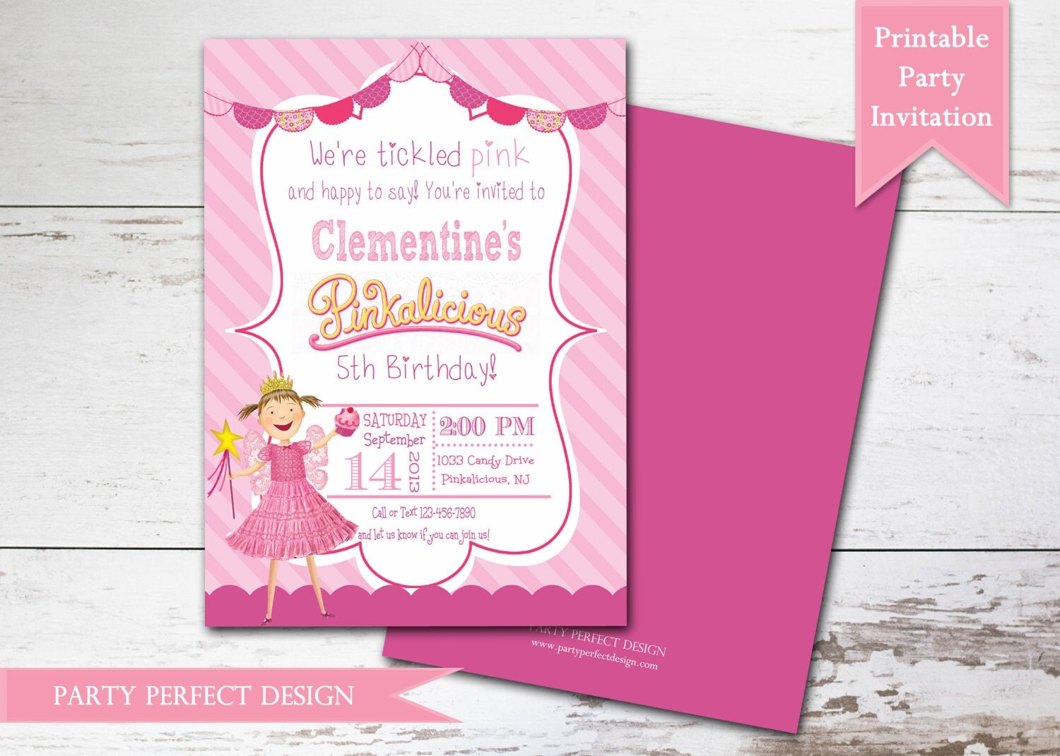 PInkalicious Photo Birthday Invitation Pinkalicious Birthday
