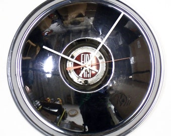 1957 - 1967 Fiat 1200 1500 Hubcap Wall Clock - Hub Cap Industrial Decor - 1958 1959 1960 1961 1962 1963 1964 1965 1966