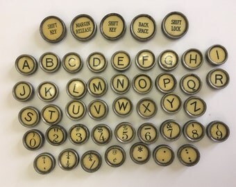 Your Choice Antique Typewriter Keys Jewelry Supplies LC Smith Authentic Vintage Yellow