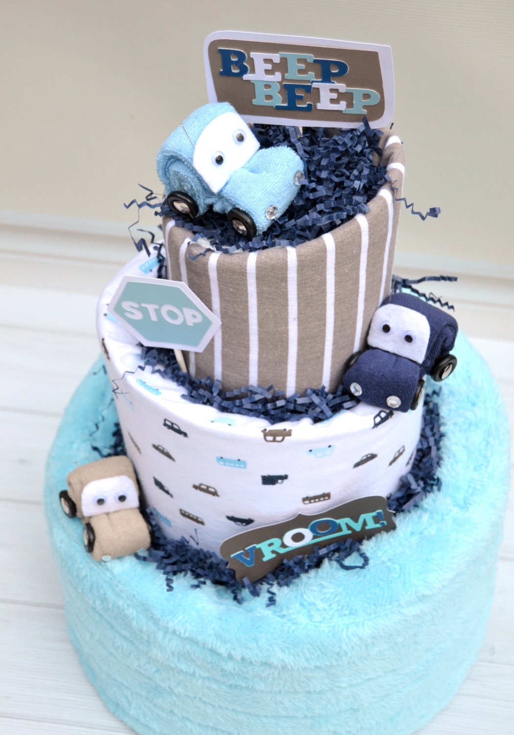 Car Baby Shower, Race Car Diaper Cake, Boy Diaper Cake, Gift for Baby