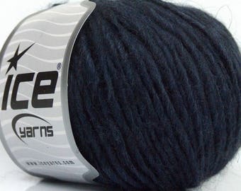 Peru Alpaca Worsted Yarn Dark Navy Blue #48983 Ice Merino Wool Alpaca Acrylic 50g 98y