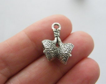 BULK 20 Acorn caps charms antique silver tone L198