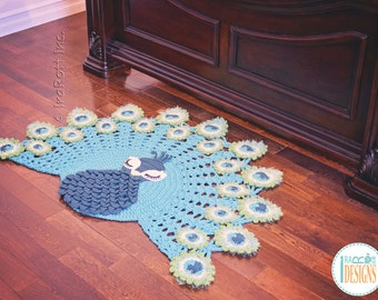 NEW PATTERN Pavo the Peacock Rug Nursery Mat Carpet PDF Crochet Pattern with Instant Download