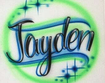 Airbrushed T-Shirt Personalized With Your Name size S M L XL 2X Airbrush Shirt