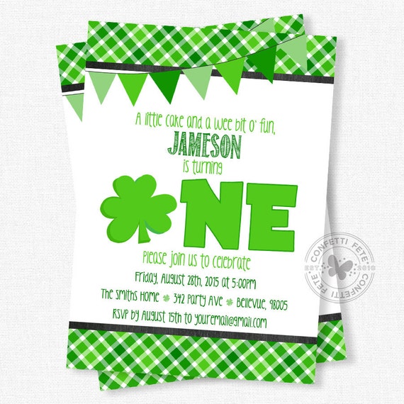 Shamrock Birthday Invitations 5