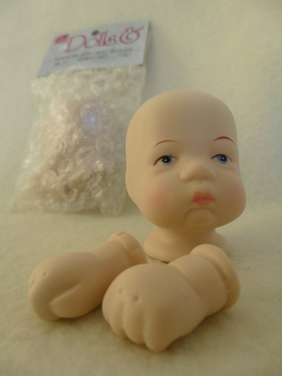 Vintage Mangelsens Porcelain Baby Doll Head/Hands Kit