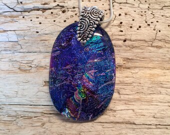 Dichroic glass jewelry, Dichroic glass, Dichroic Glass Pendant, Fused Glass Jewelry, handmade dichroic glass, glass pendant, glass