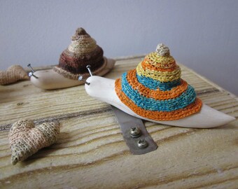 Wooden Snail, Wood carving, Miniature art, home decor, reclaimed wood sculpture