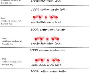 Printable Crochet Labels - Custom Tags and Labels - Crochet Gift Labels - PDF Wrapper Labels crochet washcloth