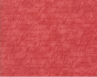 Poetry - Script in Rose by 3 Sisters for Moda Fabrics