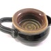 Shaving Scuttle - Shave Mug - Lather Bowl - Handmade Pottery - Pottersong - Comfort Hot Shave - Black - Oatmeal Tan