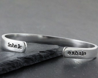 Inhale Exhale - Breathe Bracelet - Yoga Jewelry - Motivational Gifts - Gifts for Friends - Inspirational Jewelry - Mantra Jewelry