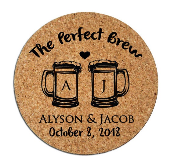 Wedding Favors Coasters The Perfect Brew Personalized