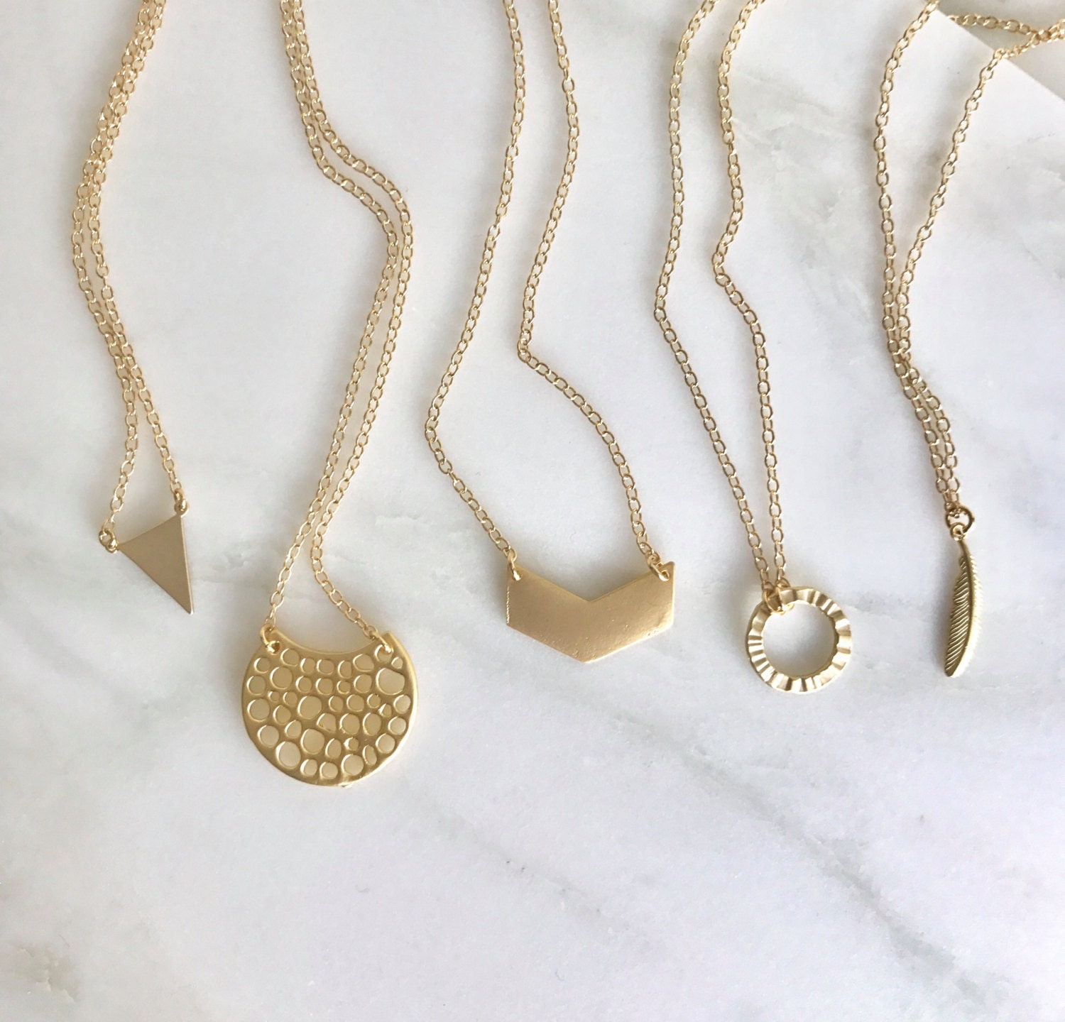 Layering Necklace. Gold Charm Layering Necklace. Charm