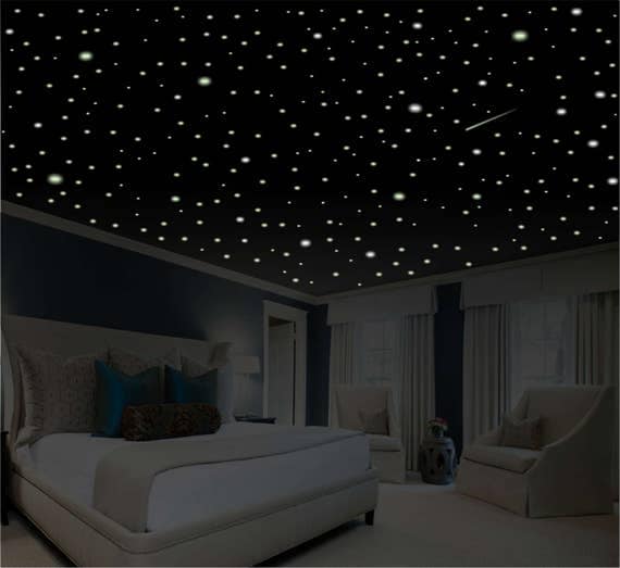 Romantic Bedroom Decor Star Wall Decal Glow in the Dark