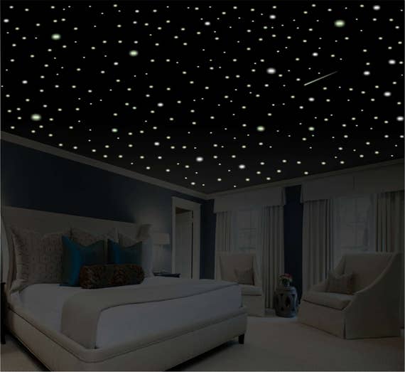 Romantic Bedroom  Decor Star  Wall  Decal  Glow in the Dark