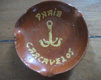 Vintage PORTUGUESE Ashtray ,Praia Carcavelos, Portugal - beach house