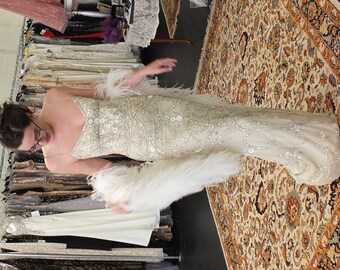 Wedding dress Art Deco Beaded gown 1920s 1930s Gatsby wedding