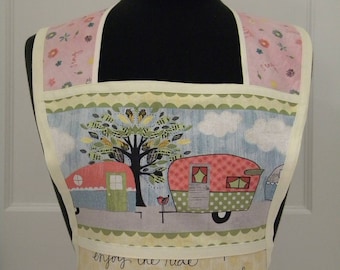 Womens Aprons-On the Road Again Camping Retro-Style Apron
