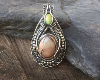 Wire Wrapped Pendant - Heady Wire Wrap - Wire Wrap - Opal Pendant - Wire Wrap Pendant - Sweet Water Silver - Opal Wire Wrap