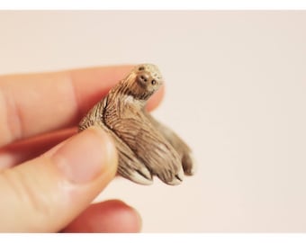 Two Toed Sloth Ring - Made To Order, Metal Free Finger Cuff