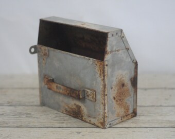 Vintage Industrial Metal Wall Bin Box Metal Storage Metal Decor