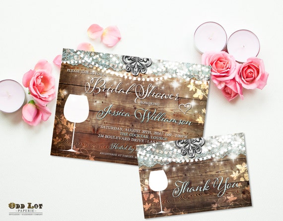 wine bridal shower invitations