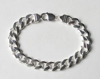 Men's 8.5mm Double Curb Link Bracelet – 24kt Gold Layered – Sizes 7-10.5 – Moggied's