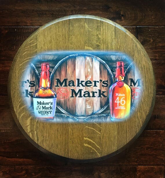 Maker's Mark Inspired Recycled Bourbon Barrel Head