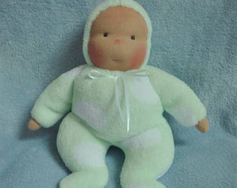Fretta's Waldorf style floppy Baby, 11" / 28 cm tall. Soft child friendly baby doll.