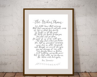 Items similar to The Broken Chain Poem on Aged Parchment Framed on Etsy