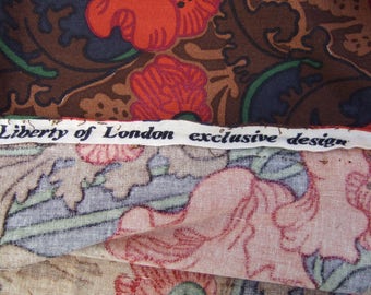 Liberty of London. Vintage. Clementina. 1960/70 1 panel for rework .Stunning poppy design. Craft Supply.