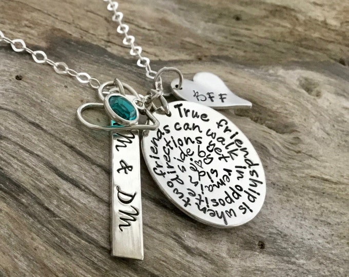 Sterling silver best fiend necklace - best friend forever - best friend gift ideas - best friend heart necklace - Quote 2
